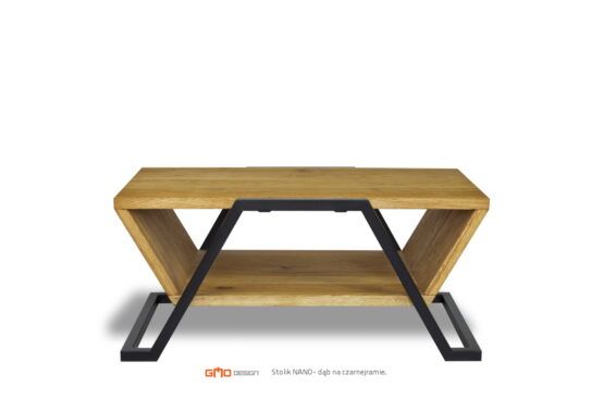 stolik do salonu, drewno z odzysku, rama stalowa