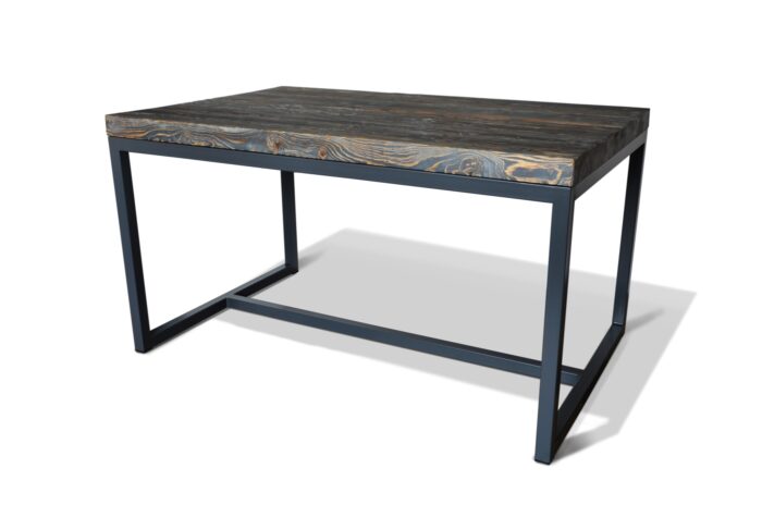 Stół w stylu skandynawskim. Minimalistyczny w kolorze grafitowym z litego drewna.